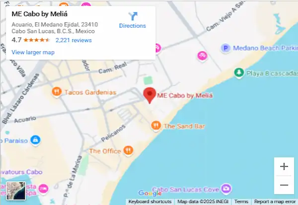 ME Hotel Cabo All Inclusive in Cabo San Lucas, Los Cabos, Mexico Map and Location